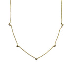 Diamond Hearts Necklace 5 Tiny Pave Diamonds - Willow & Luna