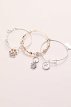 Dog Mom Charm Bangle - Willow & Luna