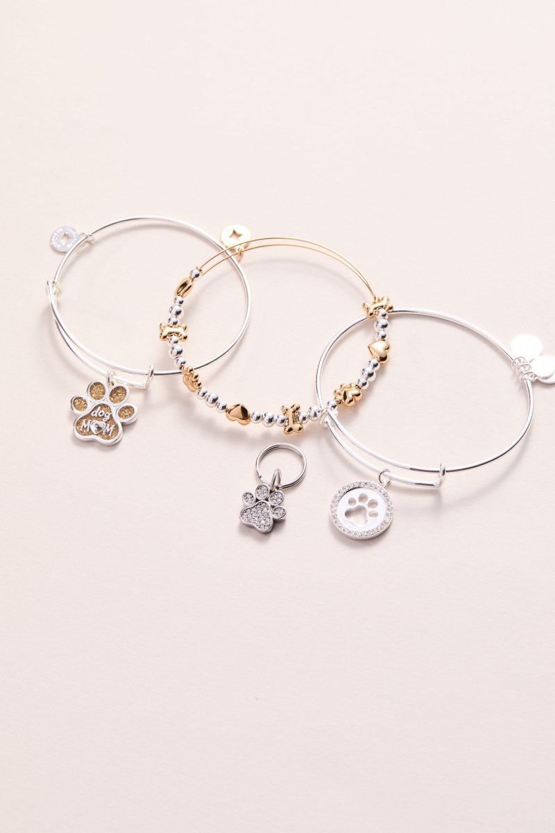 Dog Mom Charm Bangle - Willow & Luna