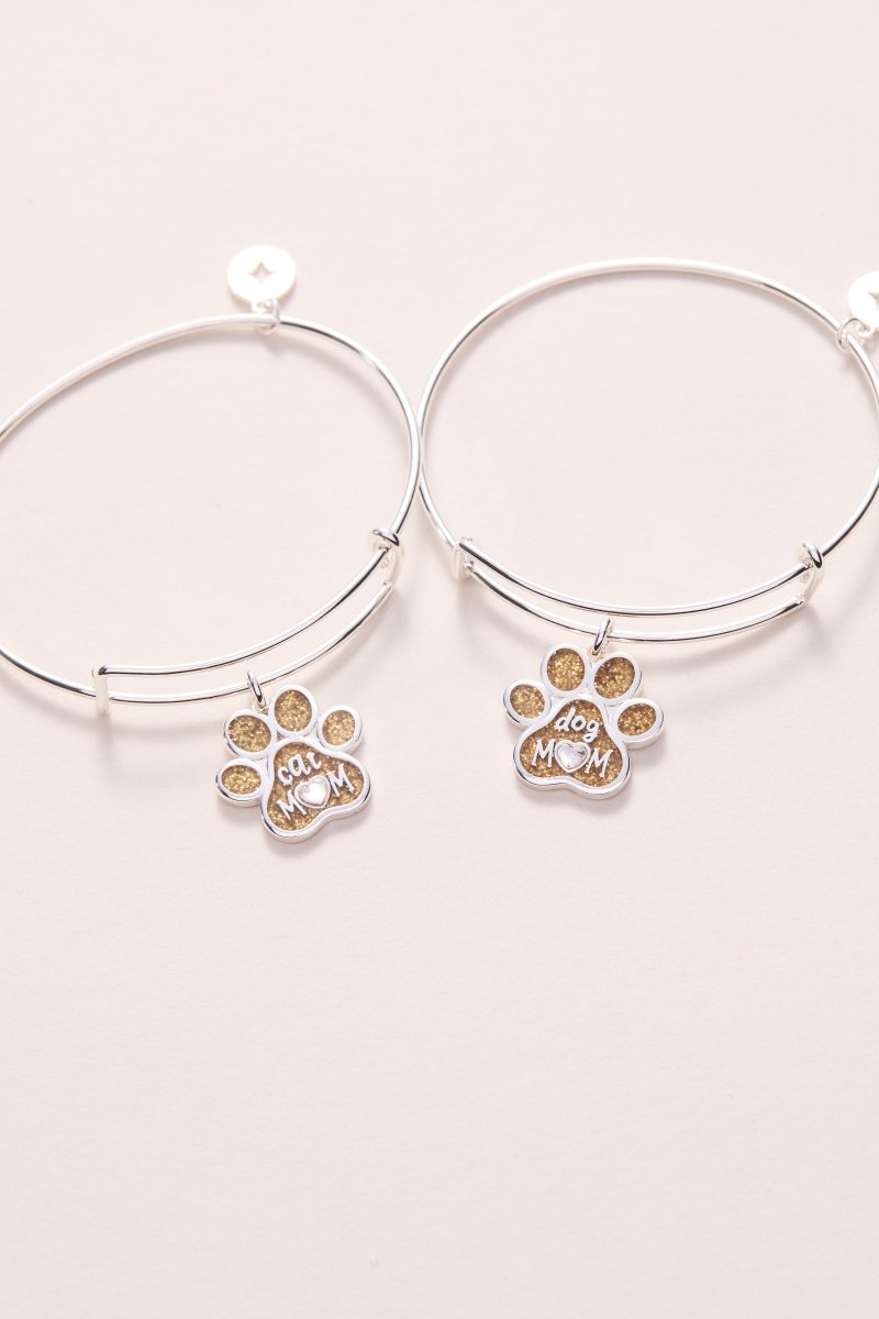 Dog Mom Charm Bangle - Willow & Luna