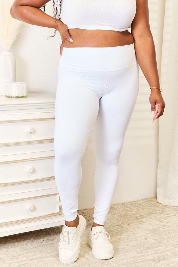 Double Take Wide Waistband Sports Leggings - Willow & Luna