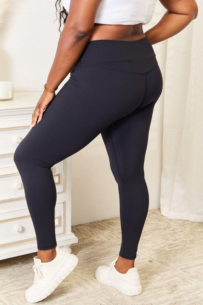 Double Take Wide Waistband Sports Leggings - Willow & Luna