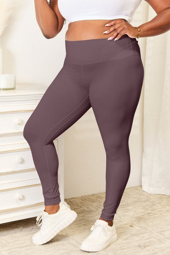 Double Take Wide Waistband Sports Leggings - Willow & Luna