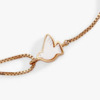 Dove 'Peace' Mother of Pearl Pull Chain Bracelet - Willow & Luna