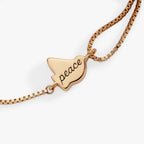 Dove 'Peace' Mother of Pearl Pull Chain Bracelet - Willow & Luna