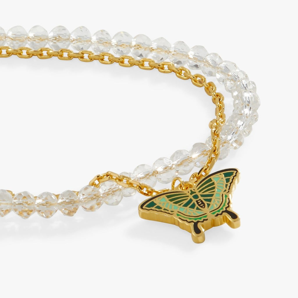 Emerald Swallowtail Butterfly Charm Bracelet - Willow & Luna