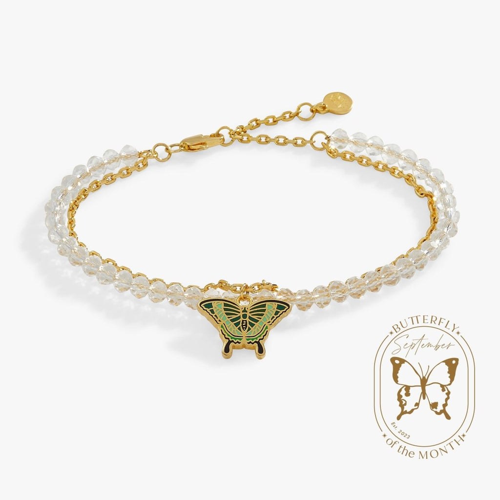 Emerald Swallowtail Butterfly Charm Bracelet - Willow & Luna