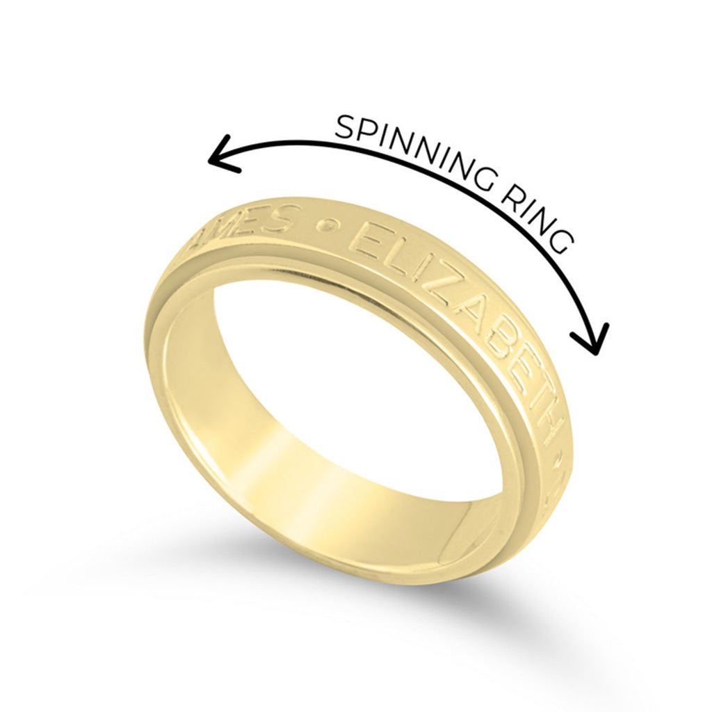 Engraved Names Spinning Fidget Ring - Willow & Luna