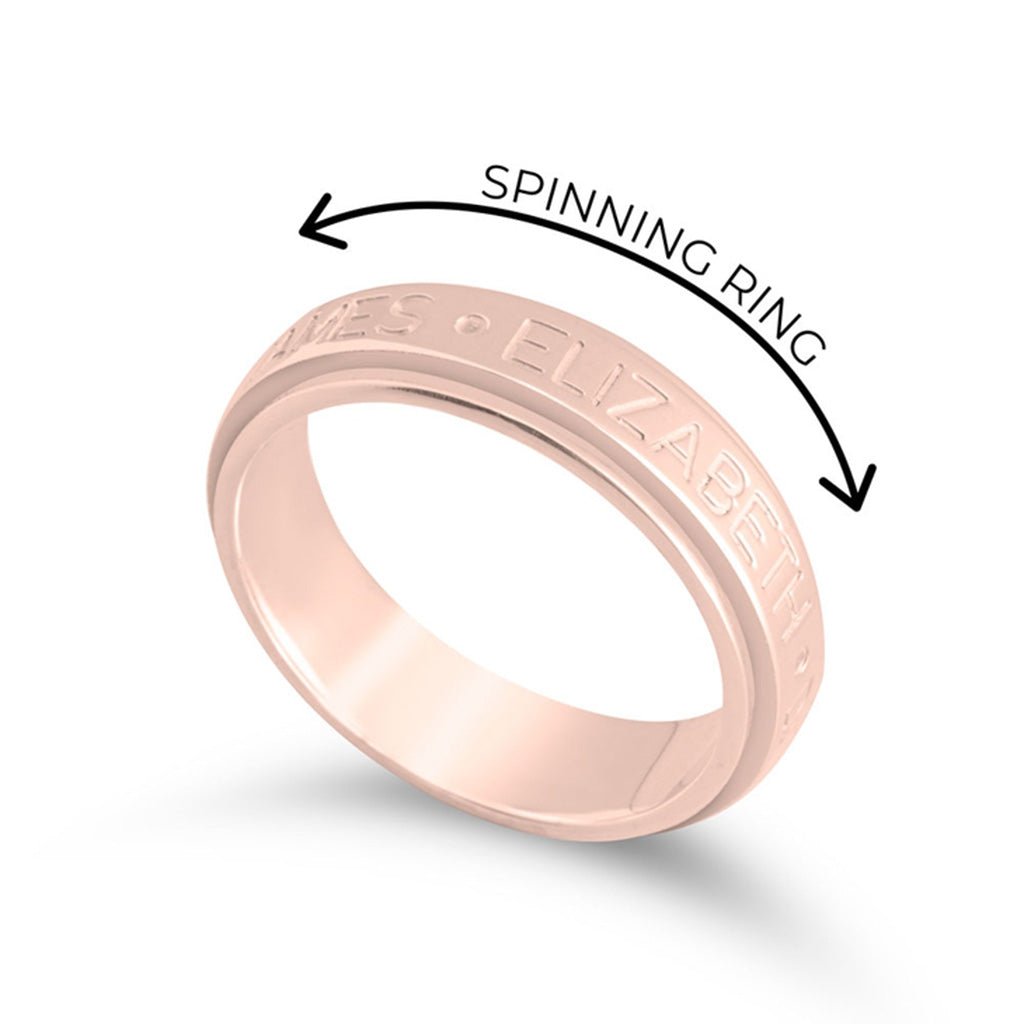 Engraved Names Spinning Fidget Ring - Willow & Luna