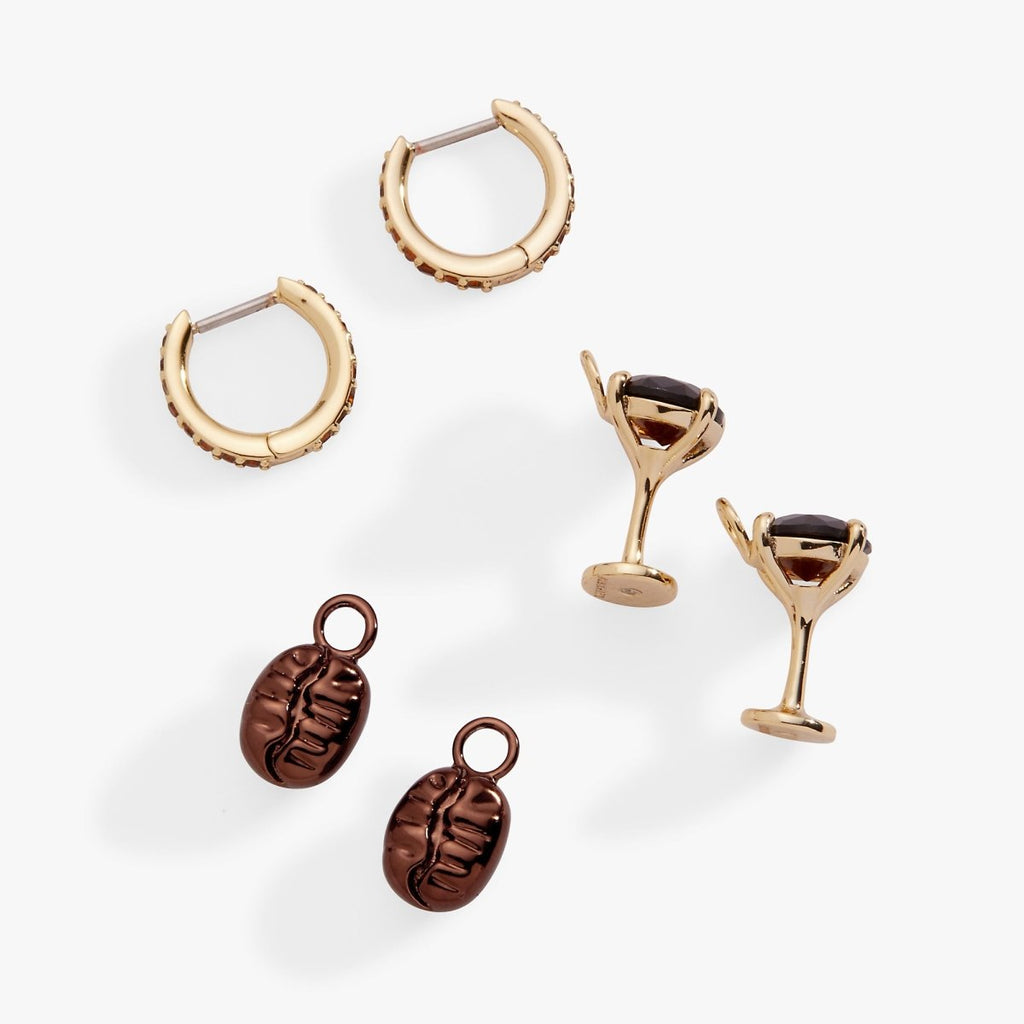 Espresso Martini Interchangeable Charm Huggie Hoop Set of 2 - Willow & Luna