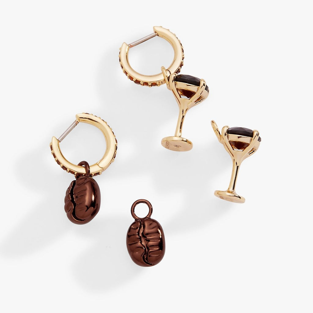 Espresso Martini Interchangeable Charm Huggie Hoop Set of 2 - Willow & Luna