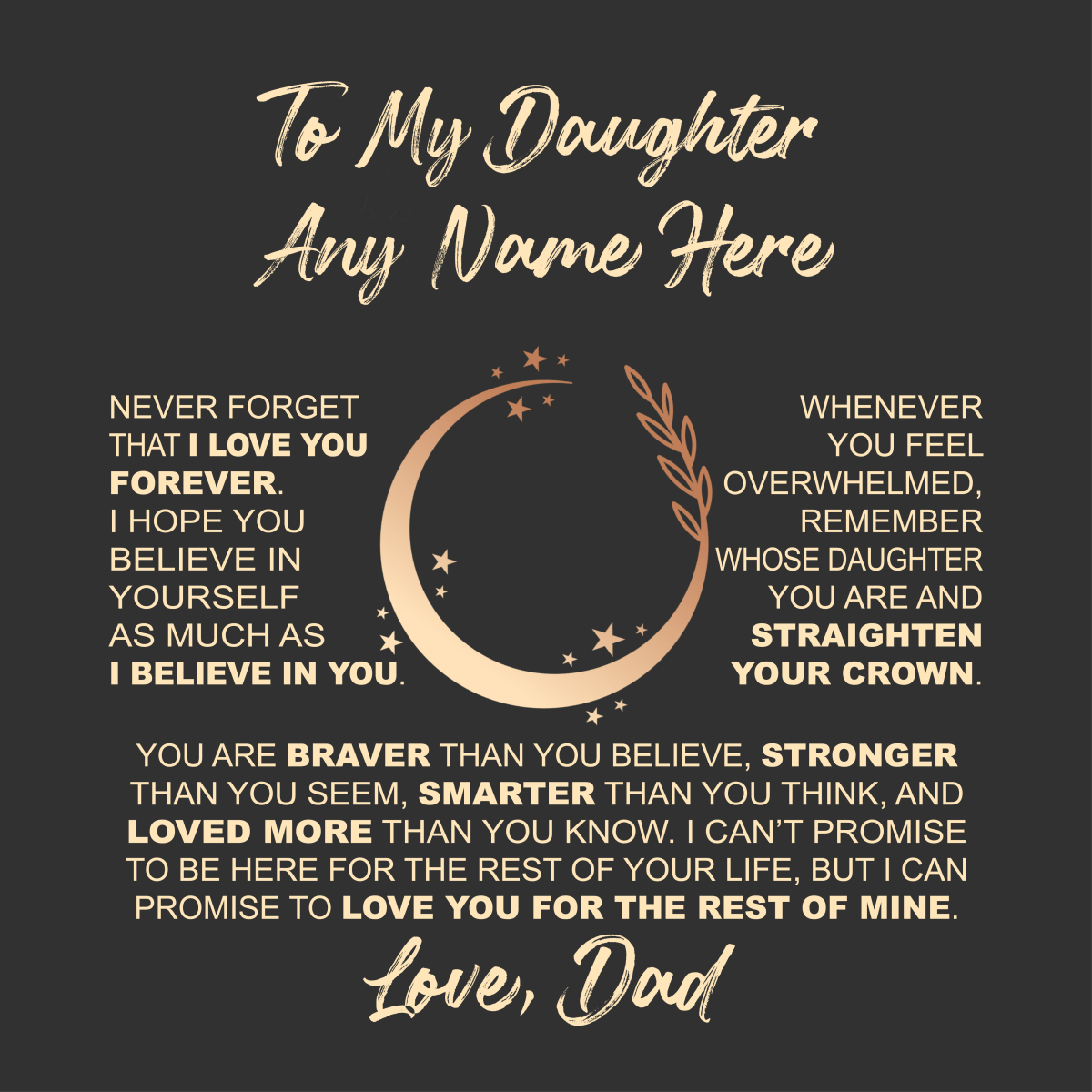 Eternal Hope Necklace - To Daughter From Dad - Never Forget I Love You - Willow & Luna