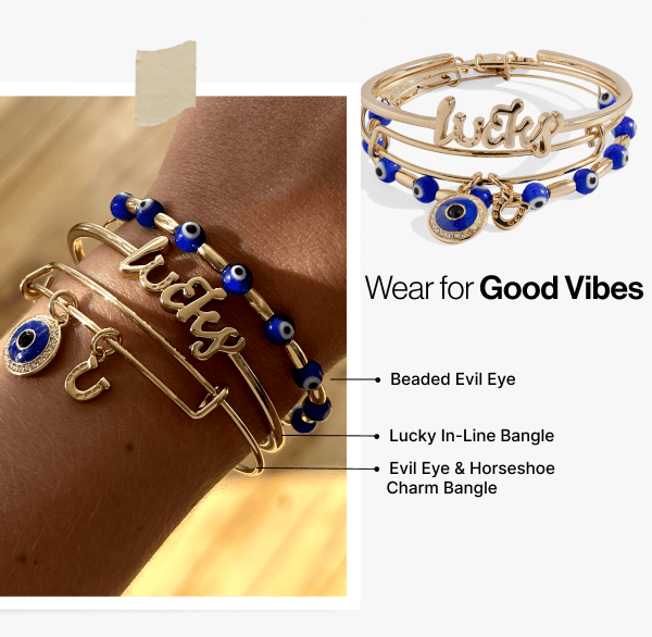 Evil Eye Bangles Set of 3 - Willow & Luna