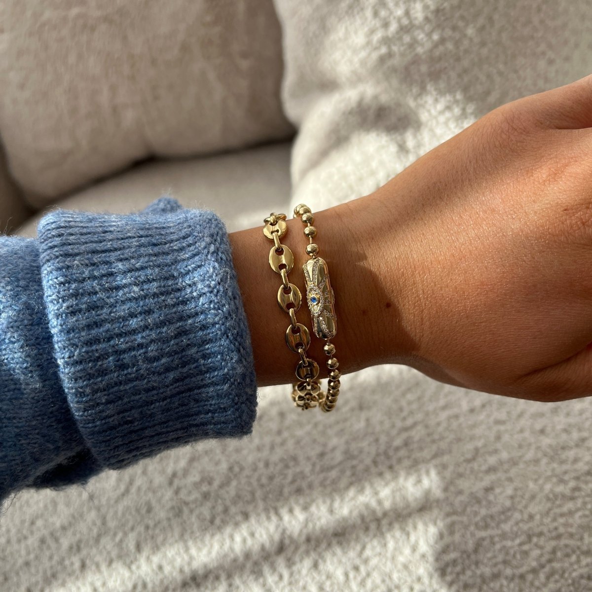 Evil Eye Barrel Closure Bracelet - Willow & Luna