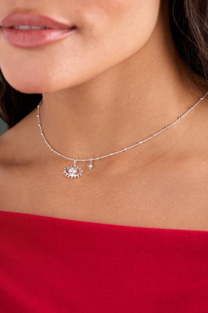Evil Eye Duo Charm Necklace - Willow & Luna