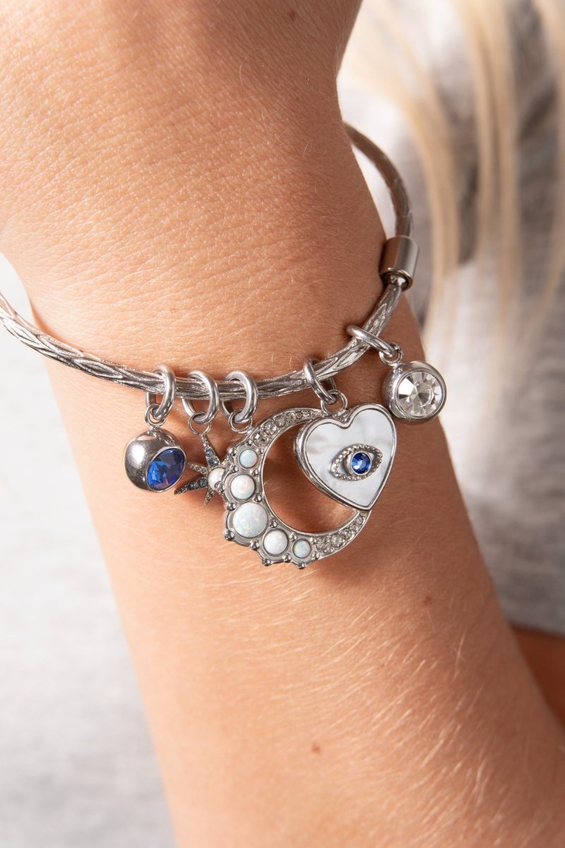 Evil Eye Heart Interchangeable Charm - Willow & Luna