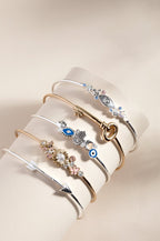 Evil Eye Inline Bangle - Willow & Luna