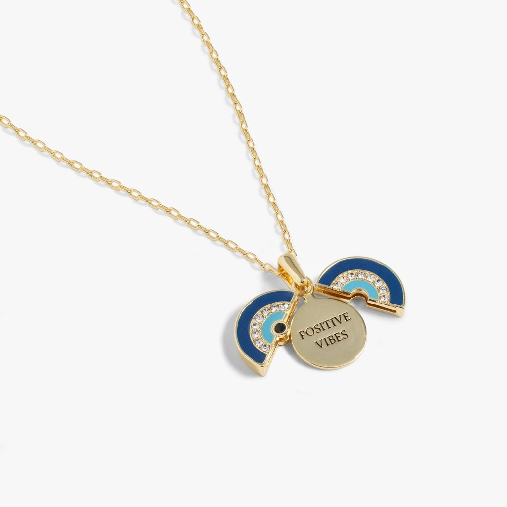 Evil Eye 'Positive Vibes' Mantra Necklace - Willow & Luna