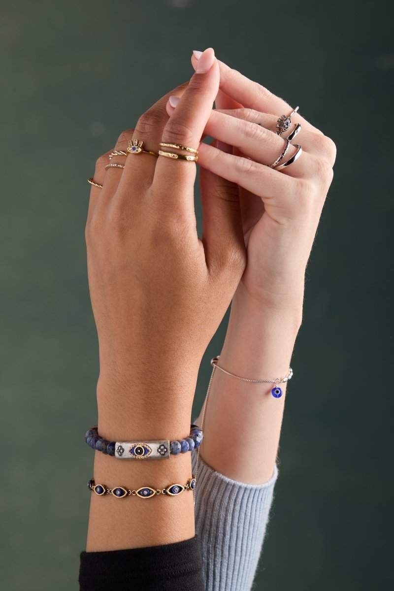 Evil Eye Pull Chain Bracelet - Willow & Luna