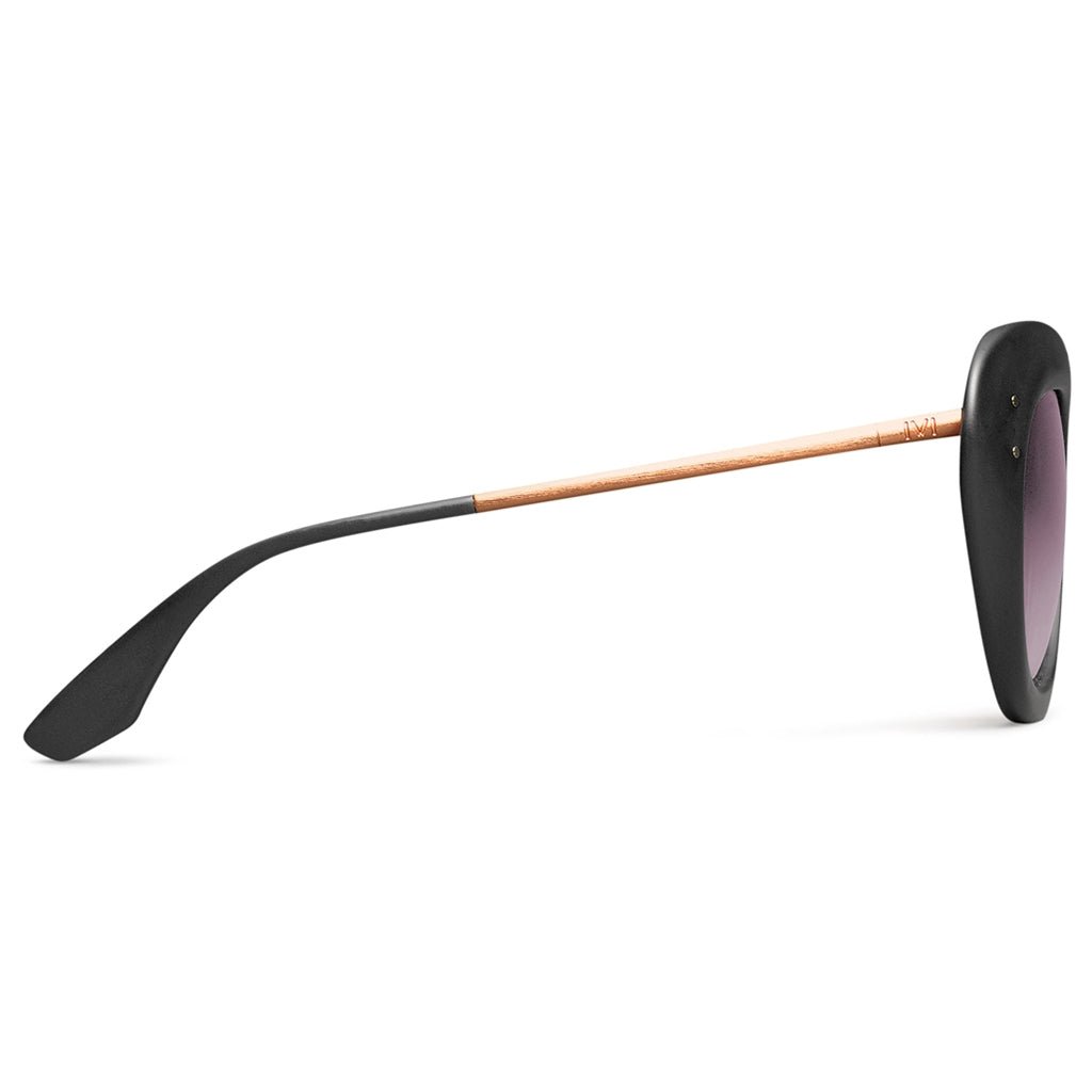 Faye: Matte Black - Rose Gold / Rose Gradient Lens - Willow & Luna