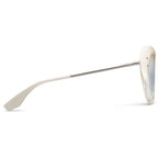 Faye: Polished Ivory Fade - Chrome / Light Blue Chrome Flash Lens - Willow & Luna