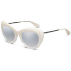 Faye: Polished Ivory Fade - Chrome / Light Blue Chrome Flash Lens - Willow & Luna