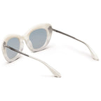 Faye: Polished Ivory Fade - Chrome / Light Blue Chrome Flash Lens - Willow & Luna
