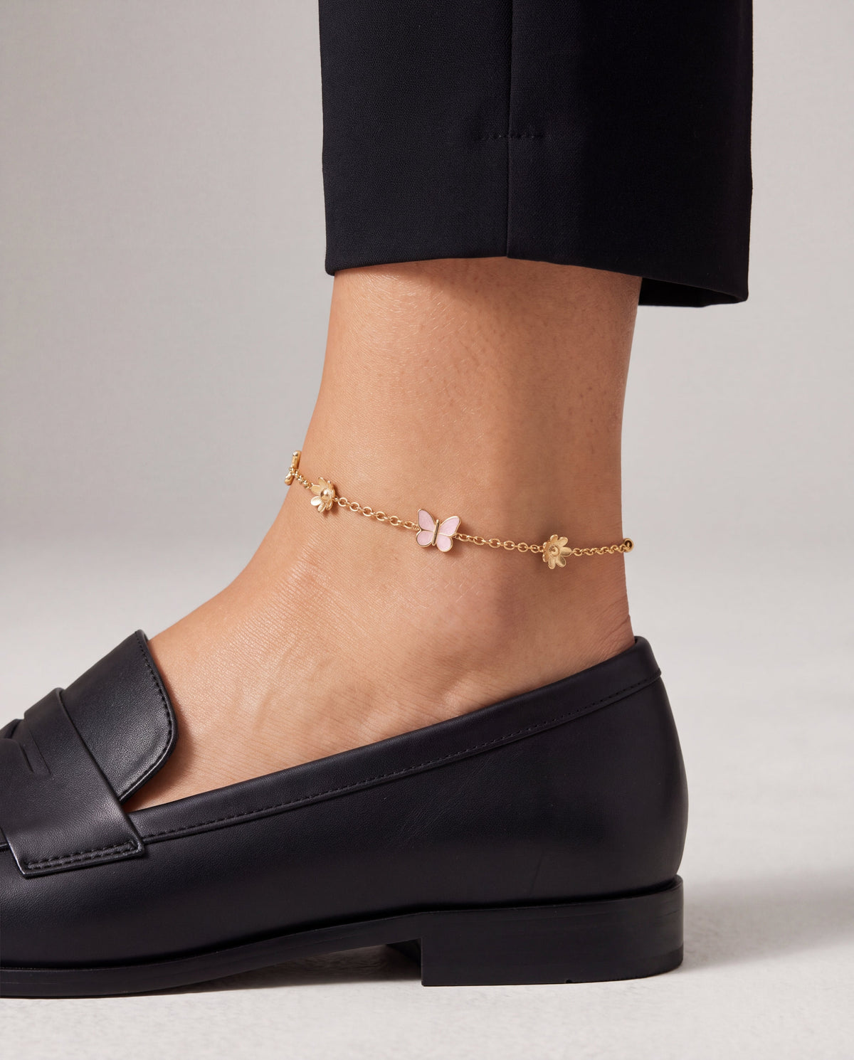 Butterfly and Flower Anklet