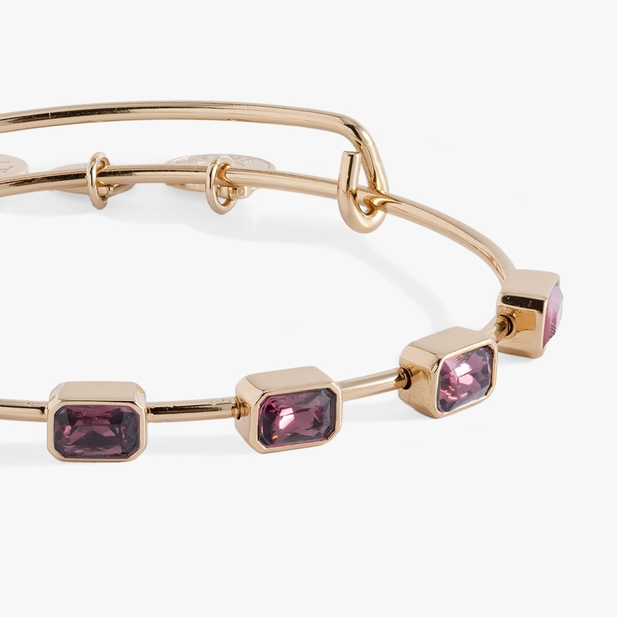 February Birthstone Emerald Cut Bangle - Willow & Luna