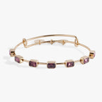 February Birthstone Emerald Cut Bangle - Willow & Luna