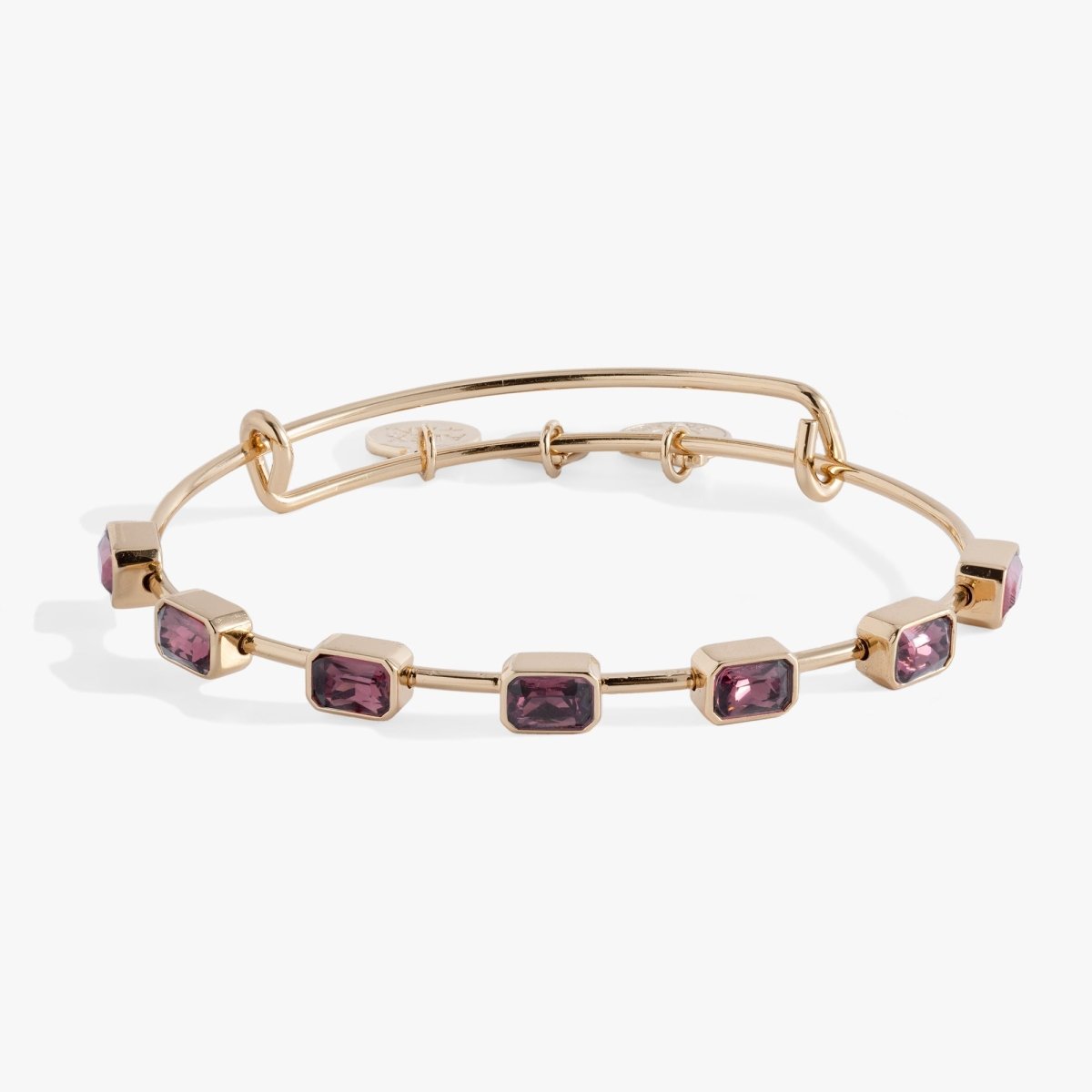 February Birthstone Emerald Cut Bangle - Willow & Luna