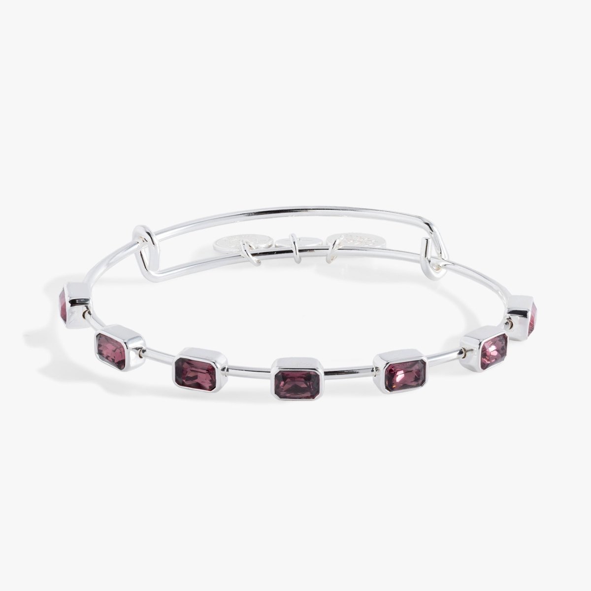 February Birthstone Emerald Cut Bangle - Willow & Luna