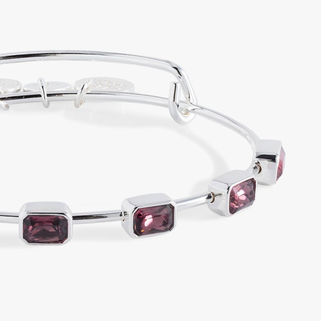 February Birthstone Emerald Cut Bangle - Willow & Luna