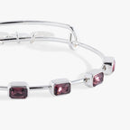 February Birthstone Emerald Cut Bangle - Willow & Luna