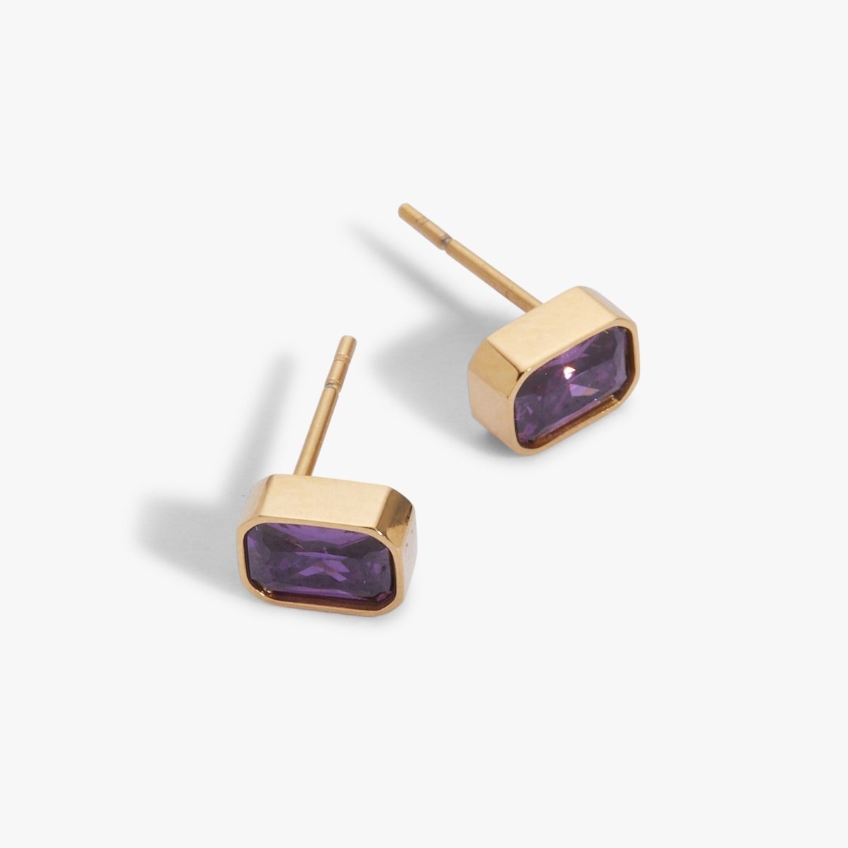 February Emerald - Cut Birthstone Stud Earrings - Willow & Luna