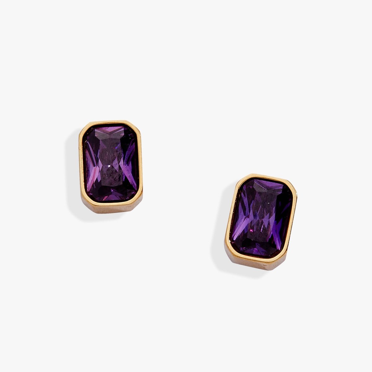 February Emerald - Cut Birthstone Stud Earrings - Willow & Luna