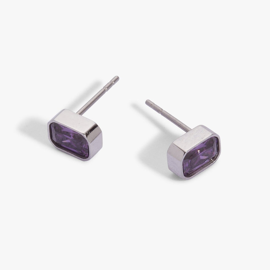 February Emerald - Cut Birthstone Stud Earrings - Willow & Luna