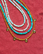 Garnet and Peridot Beaded Gemstone Necklace - Felicity - Willow & Luna