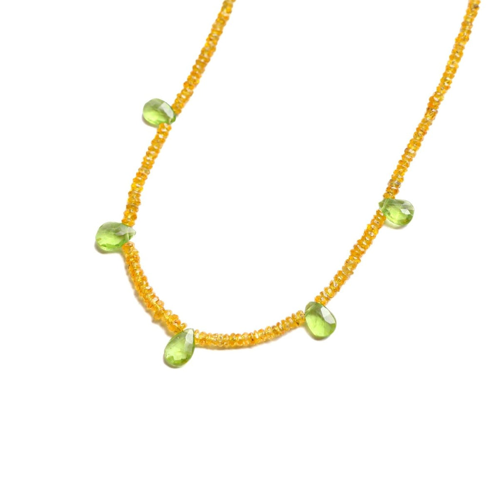 Garnet and Peridot Beaded Gemstone Necklace - Felicity - Willow & Luna