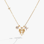 Gemini Zodiac Charm Cluster Necklace - Willow & Luna
