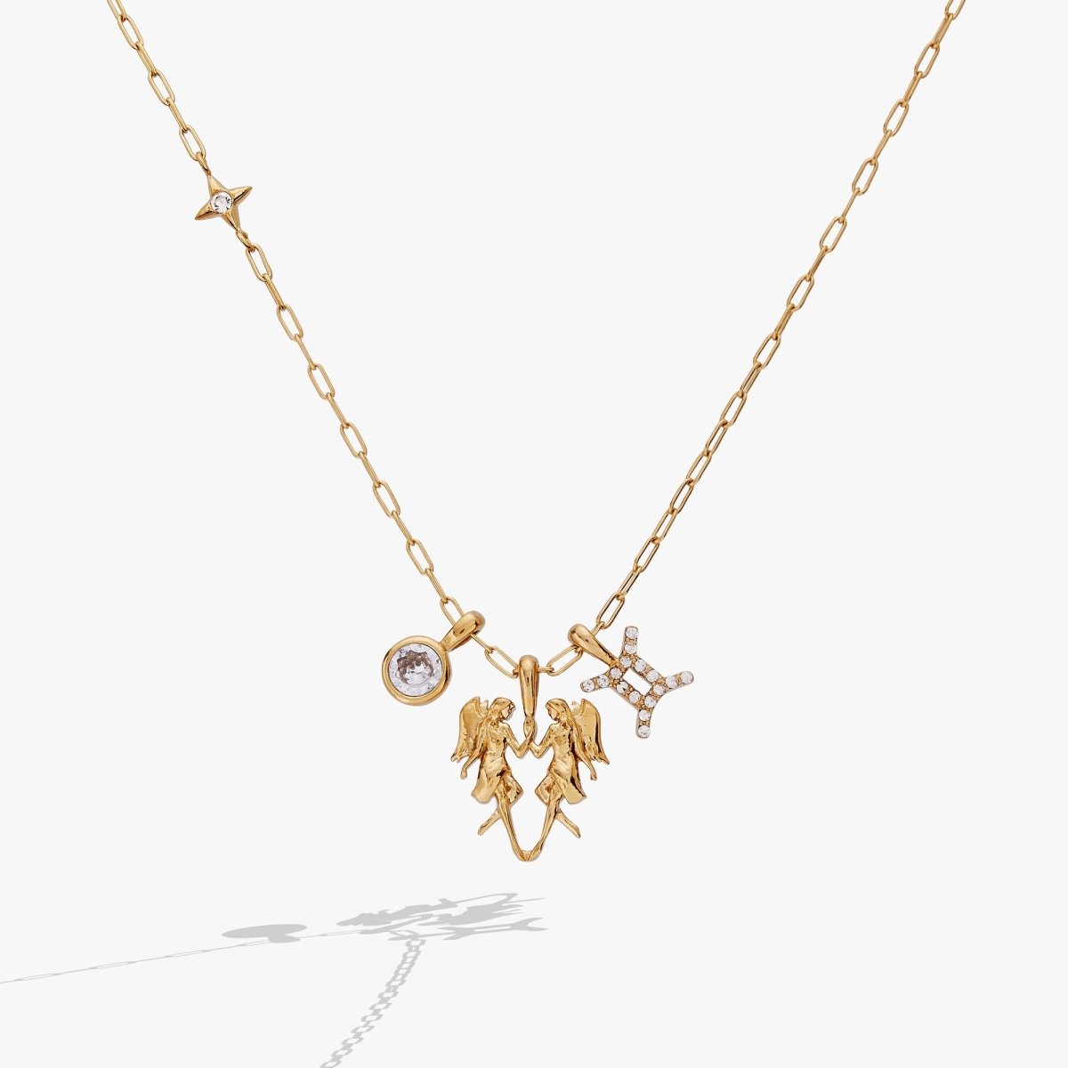 Gemini Zodiac Charm Cluster Necklace - Willow & Luna
