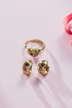 Gemstone Puffy Huggie Hoop Earrings - Willow & Luna