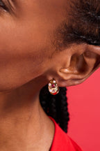 Gemstone Puffy Huggie Hoop Earrings - Willow & Luna