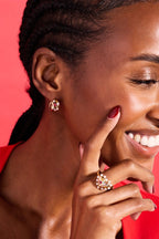 Gemstone Puffy Huggie Hoop Earrings - Willow & Luna