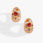 Gemstone Puffy Huggie Hoop Earrings - Willow & Luna