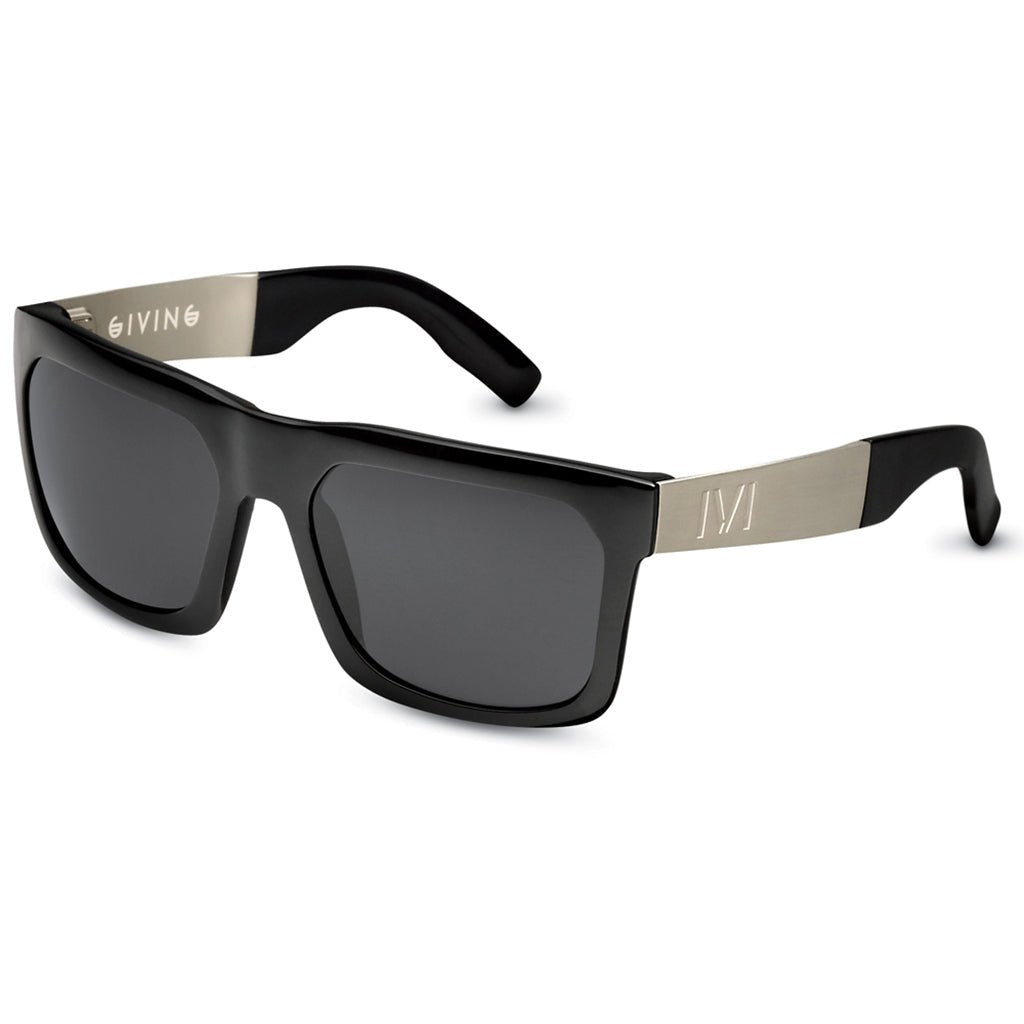 Giving: Polished Black - Brushed Aluminum / Grey Polarized Lens - Willow & Luna