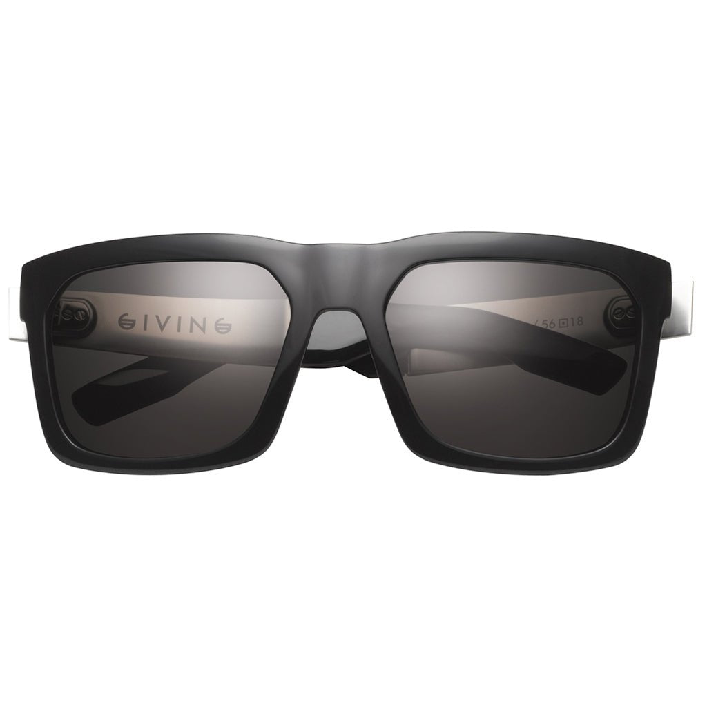 Giving: Polished Black - Brushed Aluminum / Grey Polarized Lens - Willow & Luna