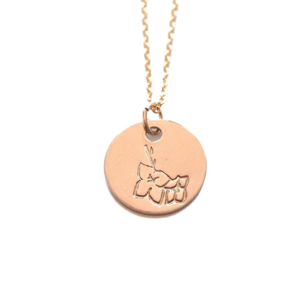 Gladiolus Birth Flower Necklace for August - Willow & Luna