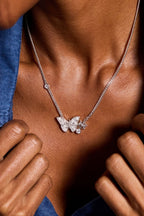Glass Butterfly Inline Necklace - Willow & Luna
