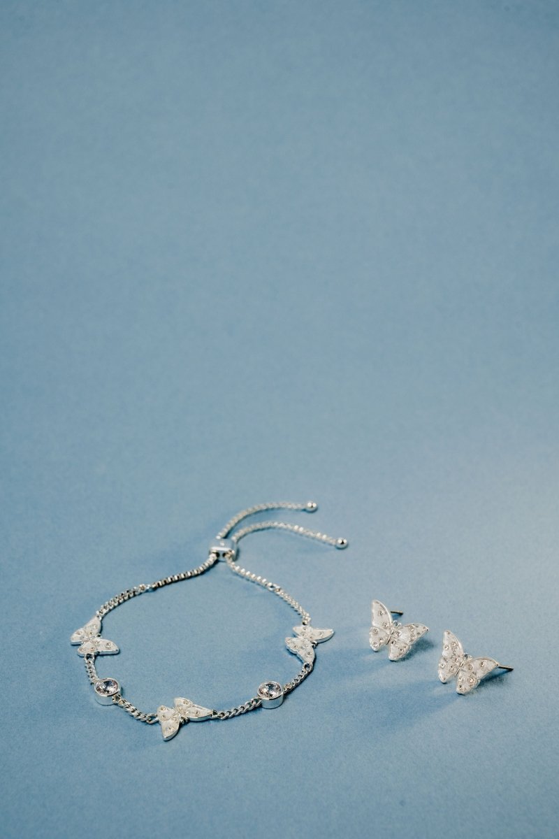 Glass Butterfly Statement Stud Earrings - Willow & Luna